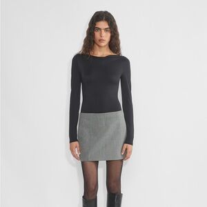 Aritzia Wilfred Sz 0 Dua Grey Pin Strip Mini Skirt